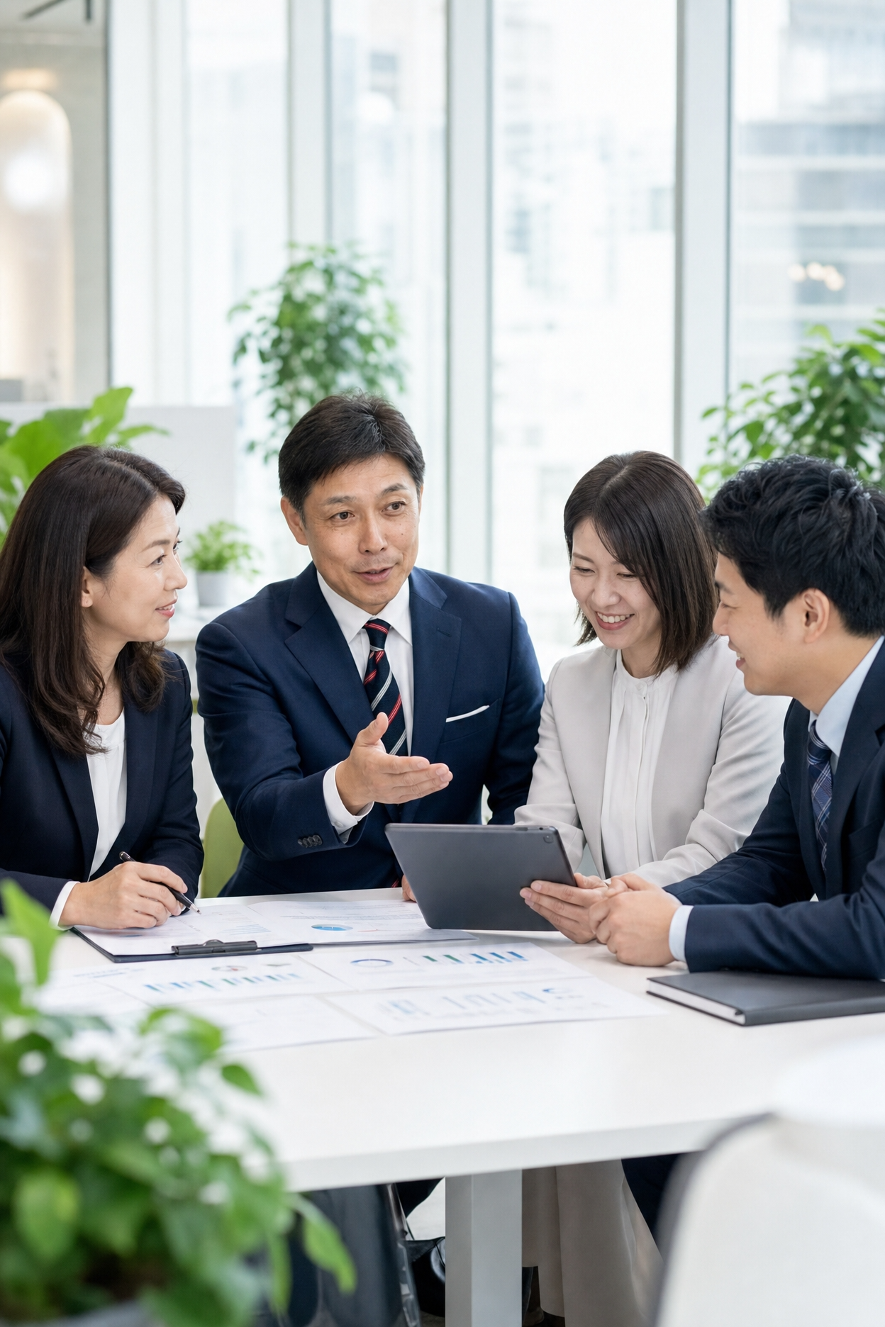 清野エージェンシー スタッフと相談する様子